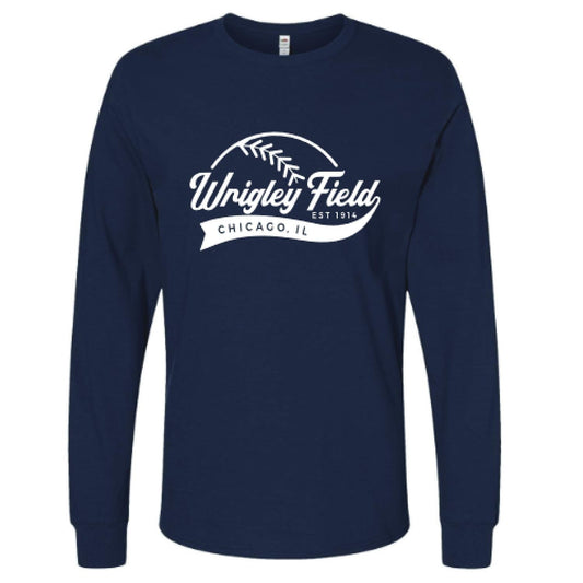 CHICAGO WRIGLEY FIELD RETRO LONG SLEEVE T-SHIRT